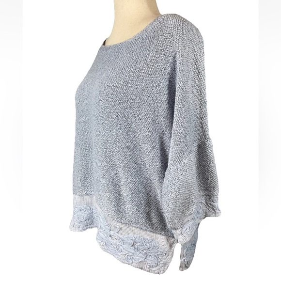 Soft Surroundings Sweater Pullover Size Petite Large Knit Embroidery Accent - Picture 3 of 7